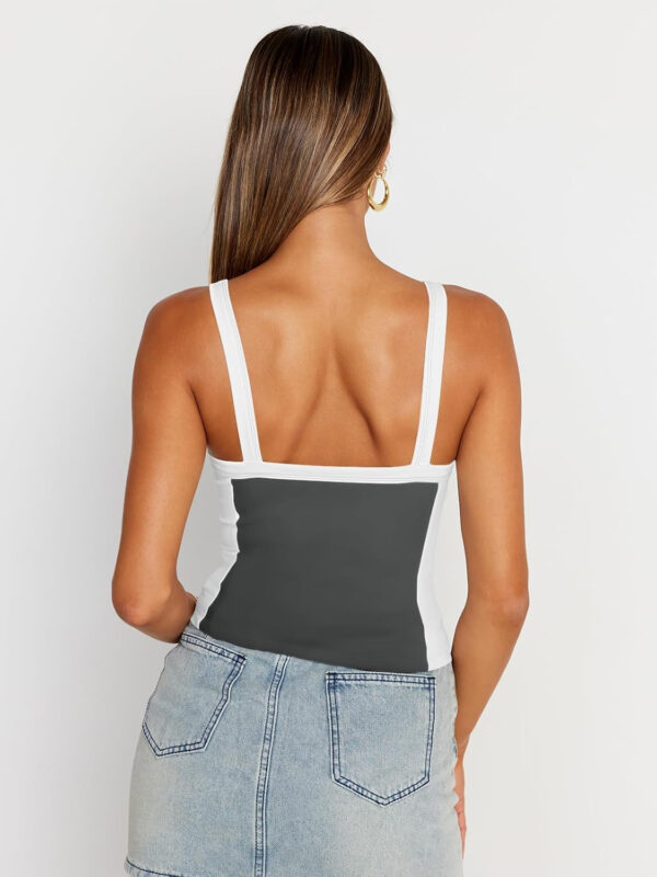 Trendy Queen Women's Double Lined Tank Tops Spaghetti Strap Square Neck Camisole Sleeveless Racerback Cropped Summer Clothes - Image 13