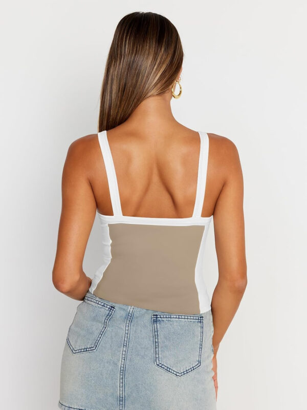 Trendy Queen Women's Double Lined Tank Tops Spaghetti Strap Square Neck Camisole Sleeveless Racerback Cropped Summer Clothes - Image 36