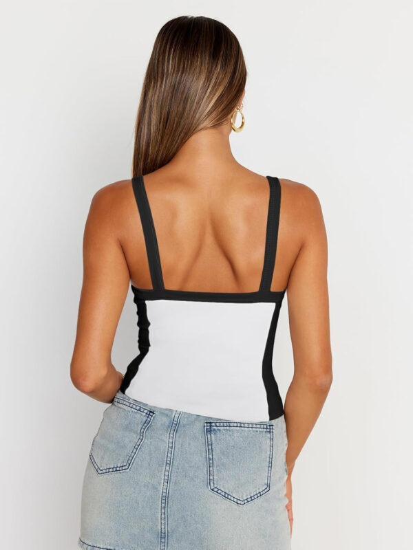 Trendy Queen Women's Double Lined Tank Tops Spaghetti Strap Square Neck Camisole Sleeveless Racerback Cropped Summer Clothes - Image 46