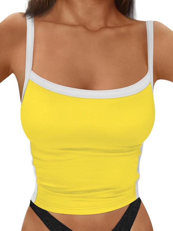 Trendy Queen Women's Double Lined Tank Tops Spaghetti Strap Square Neck Camisole Sleeveless Racerback Cropped Summer Clothes - Image 52