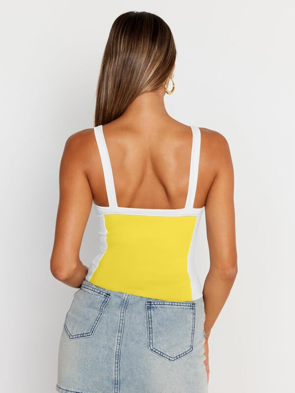 Trendy Queen Women's Double Lined Tank Tops Spaghetti Strap Square Neck Camisole Sleeveless Racerback Cropped Summer Clothes - Image 55