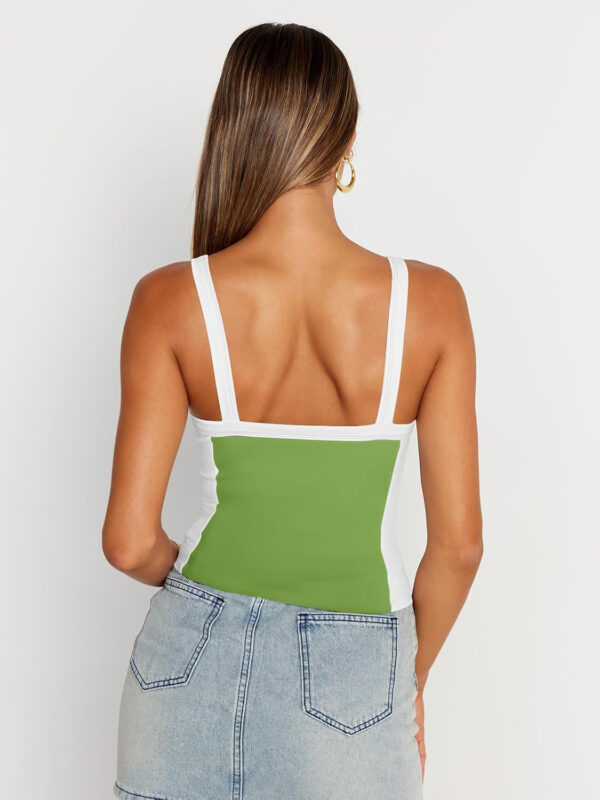 Trendy Queen Women's Double Lined Tank Tops Spaghetti Strap Square Neck Camisole Sleeveless Racerback Cropped Summer Clothes - Image 59